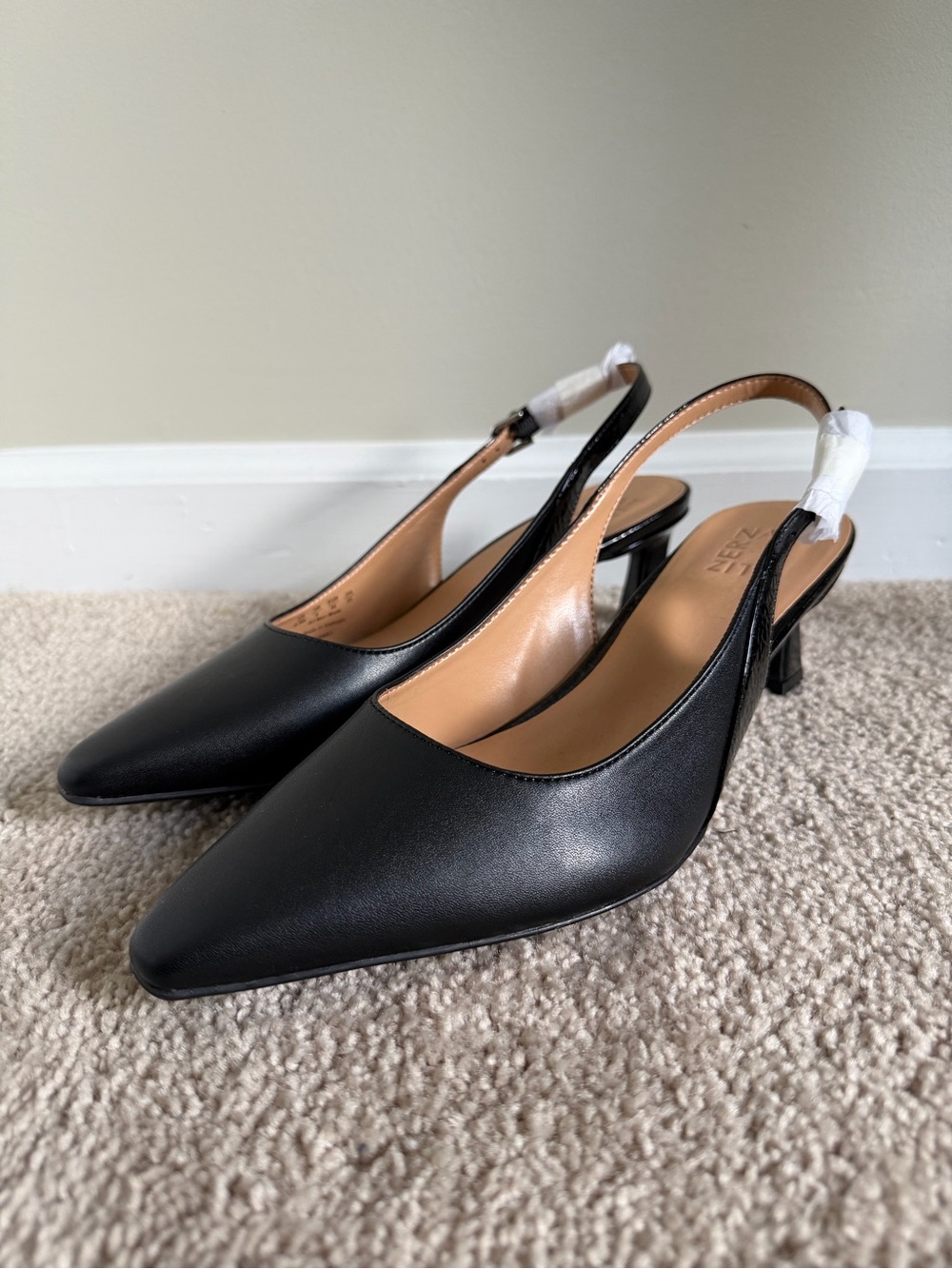 Naturalizer Black Slingback Pointed-Toe Pumps